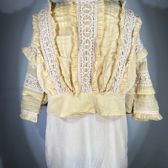 Magnolia Pearl Marburger Cotton Voile Lace Button Up Top NWT O/S - Picture 8 of 8